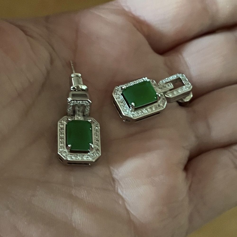 The Oz Drop 925 Emerald green estate inspired 925 silver - Picture 13 of 16